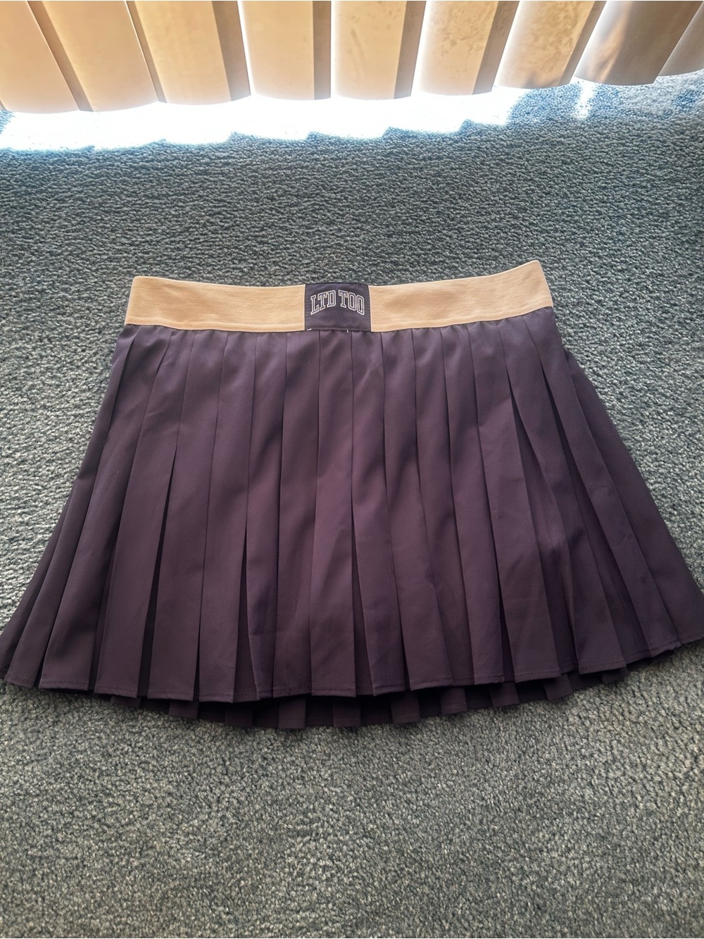 Limited Too Navy Pleated Skater Skirt with White Waistband